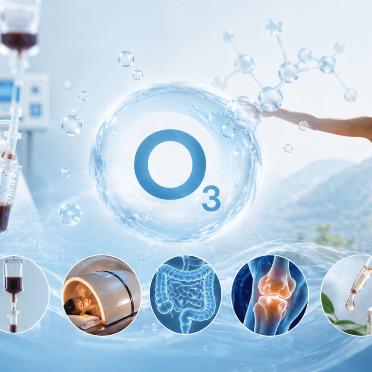 Las cinco modalidades de ozonoterapia médica del Centre Mèdic Dr. Aldosa: autohemoterapia, sauna de ozono, insuflaciones, infiltraciones articulares y aplicaciones tópicas con aceite ozonizado